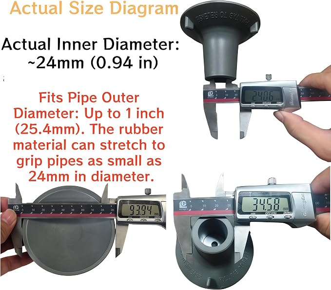 Replacement Feet for Shower Chair, 4 Pack Non-Slip TPR Suction Cup Feet for 1" Pipe (Actual I.D. ~24mm), 3.6" Base - for Smooth & Flat Surfaces Only - Please Measure Your Chair Legs Before Purchase