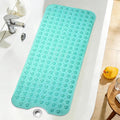 Extra Long Bathtub Mat Non Slip, Clear Green Soft Bath Mat for Tub 40 x 16 Inch Full Size, Bath Tub Shower Mats for Bathroom Floor, Big Suction Cups and Drain Holes, Easy Washable, BPA Free