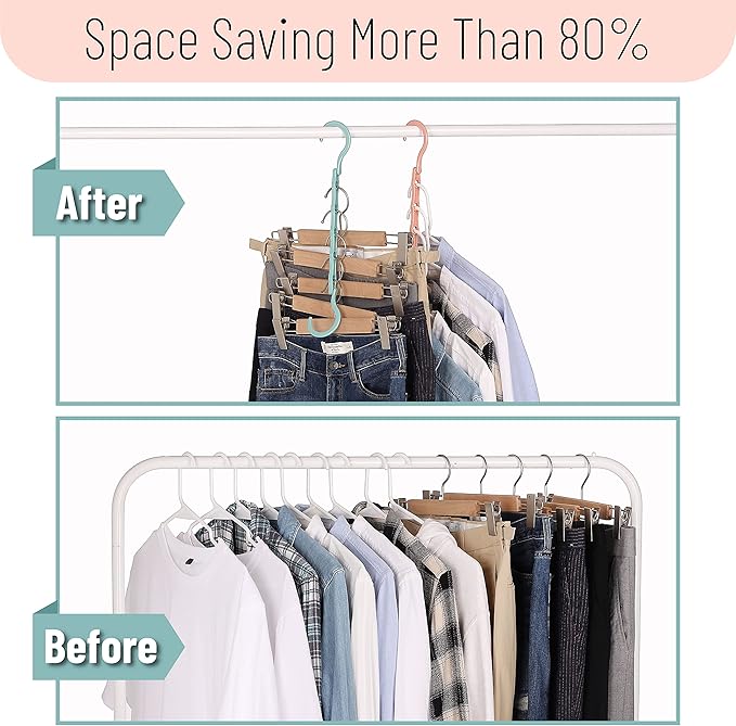 Mr. Pen- Space Saving Hangers, 8 pcs, 360° Rotating Hooks, Magic Cascading Hanger Organizer with 5 Enclosed Slots, Closet Organizers and Storage for Clothes, College Dorm Room Essentials