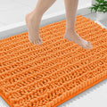 Smiry Bathroom Rugs Mat 36x24, Extra Soft Absorbent Chenille Bath Rugs, Non Slip Rubber Backing Machine Washable Quick Dry Bath Mats for Bathroom Floor, Tub, Shower, Home Decor Accessories, Orange