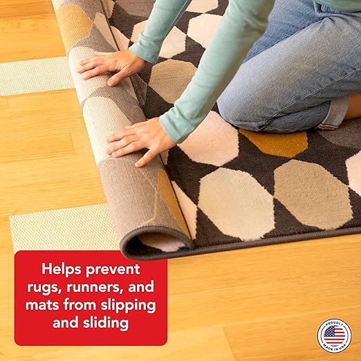 Rug Grip Rug Gripper Double Sided Non-Slip Residue Free Carpet Tape for Area Rugs and Runners - Works on All Floor Types including Hardwood, Tile, Carpet and Vinyl (6in" x 25ft)
