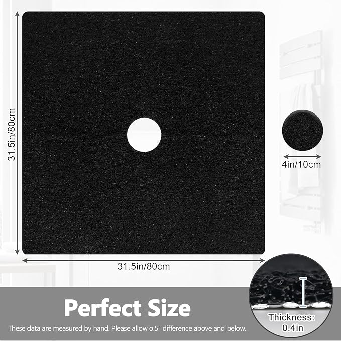 Shower Mat Non Slip: 31 x 31 Inch Extra Large Square Shower Mats with Drain Hole in Middle - Soft Loofah Quick Drying Matt for Shower Stall