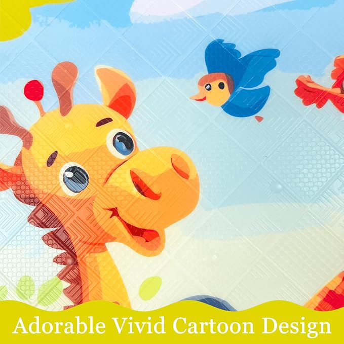 BEEHOMEE Bath Mats for Tub Kids,Baby Toddler - Large Cartoon Non-Slip Bathroom Bathtub Anti-Slip Shower Mats for Floor 35x15,Machine Washable XL Size Bathroom Mats (Jungle Friends)