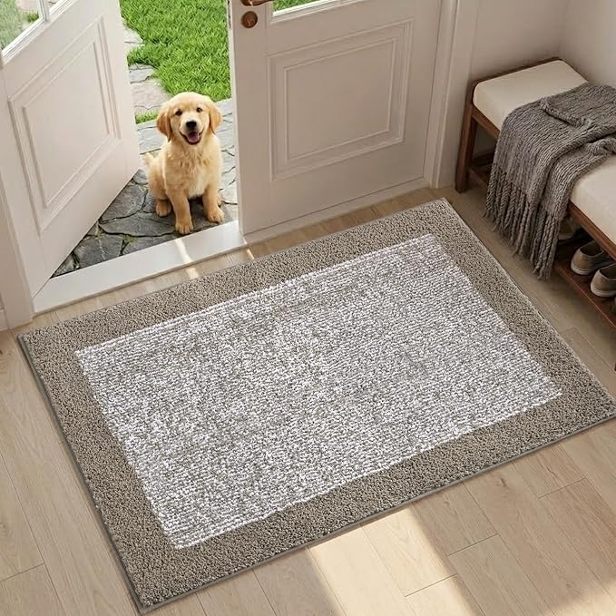 36x24 Large Bathroom Rugs Washable Non Slip, Bath Mat for Bathroom Floor Tub, Soft Absorbent Quick Dry Mats for Shower, Bathtub,Home Decor（Greige）