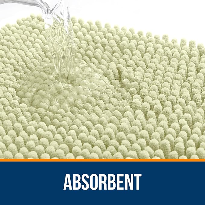 OLANLY Large Bathroom Rugs 40x24, Extra Soft Absorbent Chenille Bath Rugs, Rubber Backing Quick Dry, Machine Washable Bath Mats for Bathroom Floor, Tub and Shower, Home Decor Accessories, Vanilla