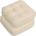 GOFORIT Chair Cushions Set of 2,Tufted Shredded Memory Foam Chair Pads, Non-Slip Seat Cushions with Removable Cover, 2 Pack,Beige