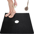 Enkosi Loofah Shower Mat with Drain Hole – Cushioned Anti-Slip Square Bath Mat for Showers, and Bathroom Floors – Textured PVC, Non Slip Safety Pad for Walk-in Stalls and Wet Areas (27x27 Black)