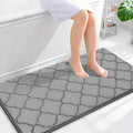 OLANLY Memory Foam Bath Mat Rug 44x24, Ultra Soft and Absorbent Bathroom Rugs, Non-Slip, Comfortable, Machine Washable Bath Carpet for Bathroom Floor, Tub, Shower and Home Decor Accessories, Grey