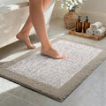 36x24 Large Bathroom Rugs Washable Non Slip, Bath Mat for Bathroom Floor Tub, Soft Absorbent Quick Dry Mats for Shower, Bathtub,Home Decor（Greige）