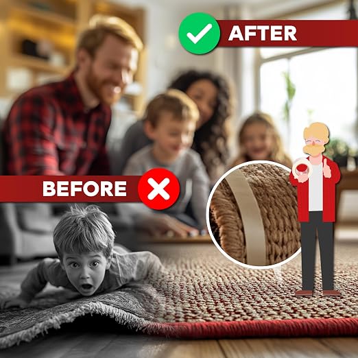 XFasten Double Sided Carpet Tape - 2” x 20yd (3-Pk) Bulk Double Sided Rug Tape for Carpet, Indoor Outdoor Carpet Tape for Area Rugs over Carpet, Strong Adhesion Carpet Binding Tape for Hardwood Floors