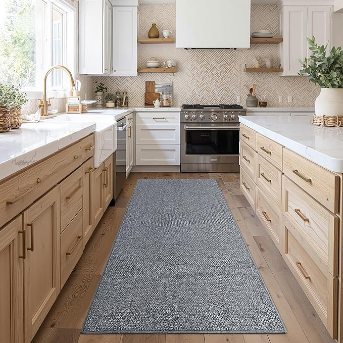 CHAMPLANT Runners Area Rug for Hallways 2x6 Feet Grey Washable Kitchen Runner Non Slip Hall Runners Entryway Runner Rugs Floor Carpet for Indoor Backdoor Bedroom Kitchen