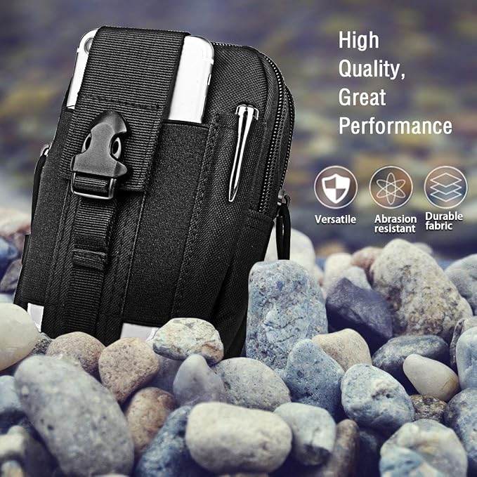 Tactical Molle Pouch EDC Men Belt Waist Bag Compact Outdoor Multipurpose Utility Gadget with Cell Phone Holster Holder