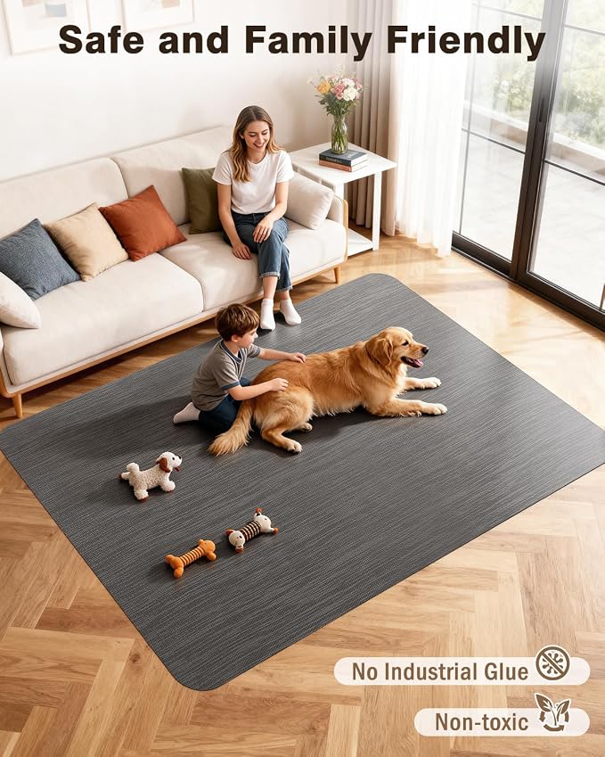 Blvornl Ultra Large Office Chair Mat for Hardwood Floor, Rolling Chair Mat for Hard Wood, Large Anti-Slip Hard Floor Protector, Heavy Duty Computer Desk Rug for Office and Home 50"*63" Grey