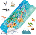 XIYUNTE Baby Bath Mat for Tub Non Slip Kids Bath Mat - 40''x16'' Extra Long Cartoon Bathtub Mat Non Slip Kids Shower Mat Eco-Friendly Toddler Bath Mats with Suction Cups, Machine Washable, Map