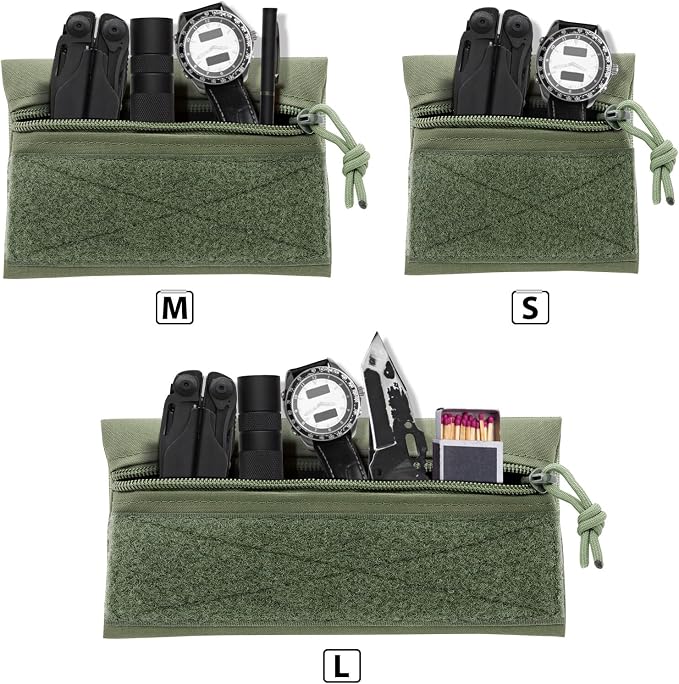 Qavctw Tactical Admin Pouch Bag with Hook and Loop Tool Storage Bag Snack Pouch Candy Bag Hanging Pouches Backpack Accessory Pouch
