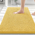 Smiry Luxury Chenille Bathroom Rugs 30x20, Extra Soft and Absorbent Shaggy Bath Mat, Machine Washable, Non-Slip Plush Carpet Runner for Tub, Shower, and Floor, Home Decor Accessories, Yellow