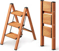 3 Step Ladder, Folding Step Stool with Anti-Slip Wide Pedal, Aluminum Material Lightweight Yet Sturdy, 300 Lbs Load, Cute Modern Apperance for Indoor Household Spaces