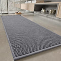 PADOOR-Bath Mat Runner-Super Absorbent Chenille Bathroom Mats-Rubber Backed Bath Mats for Bathroom Non Slip, Easy Clean Bathroom Runner Rugs Front of Bathtub,Shower Room,Sink-17×59