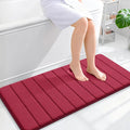 OLANLY Memory Foam Long Bathroom Rugs Runner 44x20, Super Soft Absorbent Bath Mat, Quick Dry, Machine Washable Shower Floor Rugs, Bathmat Carpet, Bathroom Home Decor Accessories, Burgundy