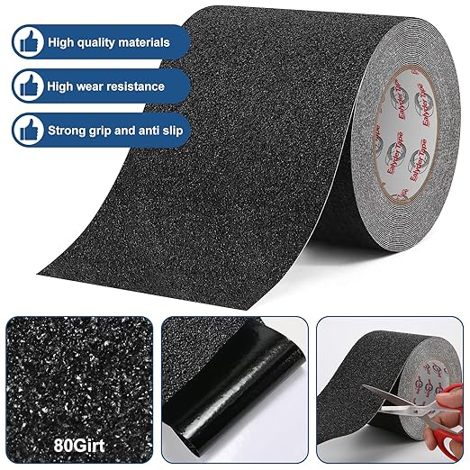 Anti Slip Tape 4 Inch x 33 Ft, Non Slip Waterproof Safety Grip Adhesive Traction Tape for Steps, Stair Treads and Ramps, Indoor & Outdoor Use
