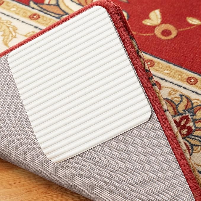 Home Techpro Rug Pads Grippers, 16 Pack Non Slip Washable Grippers for Rug, “Vacuum TECH” - New Materials to Anti Curling Rug Pad : Keep Your Rug in Place & Make Corner Flat and Easily Peel Off (16)