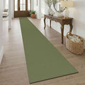 KOZYFLY Braided 2.5'x20' Runners Rugs for Hallway, Extra Long Washable Runner Rug, Woven Non Slip Kitchen Runner, Cotton Entryway Rug, Floor Carpet for Entry, Aisle, Hall, Olive Green/Earthy Green