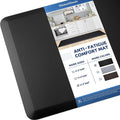 KitchenClouds Kitchen Mat Cushioned Anti Fatigue Rug 17.3"x60" Water Resistant Non Slip Standing Desk Mat Comfort Floor Mats for House Sink Office (Black)