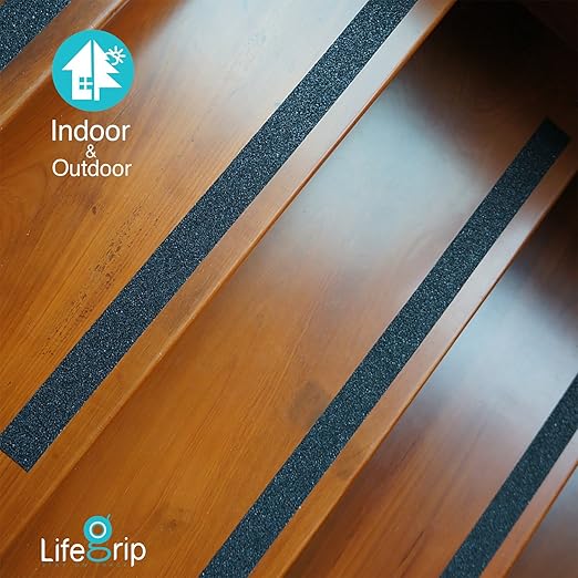LifeGrip Stay on Track Anti Slip Traction Tape, 2 Inch x 30 Foot - Best Grip, Friction, Abrasive Adhesive for Stairs, Tread Step, Indoor, Outdoor (2" X 30')