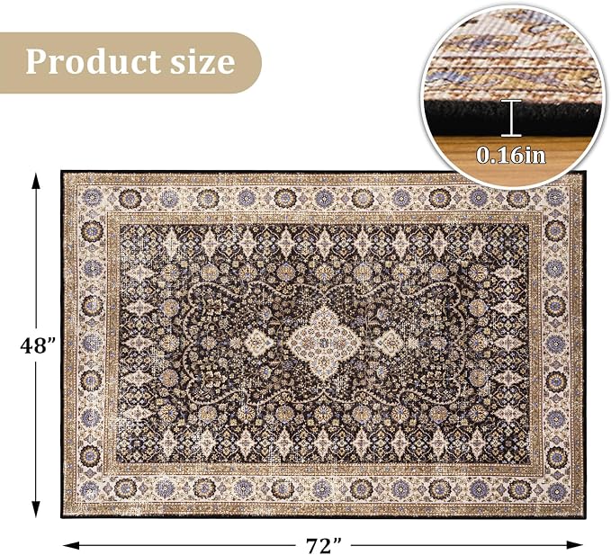 Office Chair Mat for Hardwood Floor, 72"x48" Easy Glide Computer Desk Mat Protector for Rolling Chair Under Desk Rug Nonslip Backing, Machine Wash, (Modern)