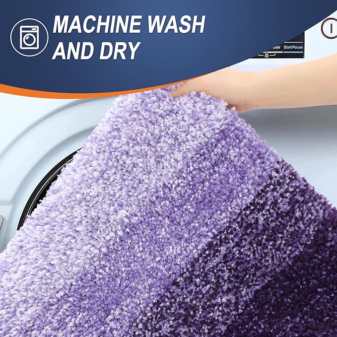 OLANLY Bathroom Rugs Mat 36x24, Extra Soft Absorbent Microfiber Bath Rugs, Rubber Backing, Quick Dry, Machine Washable Bath Mats for Bathroom Floor, Tub and Shower, Home Decor Accessories, Violet