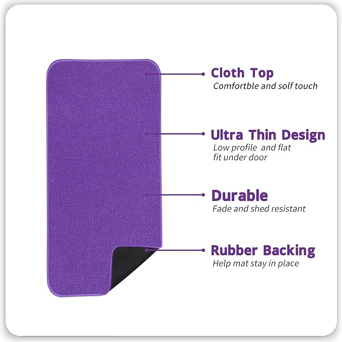 Bath Mat,Ultra Thin Bathroom Runner Rugs,Large Bath Mats for Bathroom,Quick Dry,Non-Slip,Machine Washable,Low Pile,Bath Rug,Shower Outside,Sink,Home Decor Accessories.Purple,1'5"x4'11"（17x59inch）
