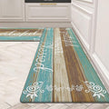 HEBE Anti Fatigue Kitchen Mat Set of 2 Non Slip Cushioned Kitchen Mats for Floor Waterproof Farmhouse Kitchen Rugs and Mats Set Comfort Standing Desk Mat Carpet for Sink,Office,Laundry