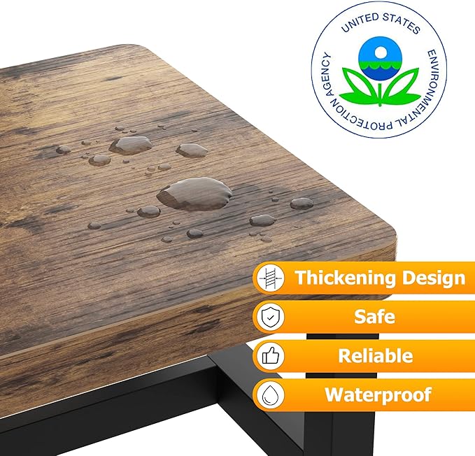 Wooden Step Stools for Adults Kids with Non-Slip Rubber Feet, Heavy Duty Stepping Stools with 500-LBS Capacity for Bedroom Kitchen Bathroom, Bed Steps for High Beds, Easy to Assemble, Rustic Brown