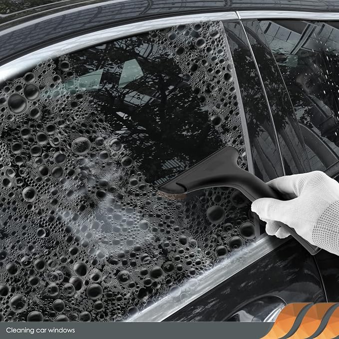 EHDIS Window Tint Tool All-Purpose 6'' Silicone Cleaning Squeegee 5-inch Handy Small Rubber Window Squeegee Auto Water Blade for Car Windshield, Window, Mirror, Glass Door,Shower (Black and Blue)