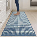 YDKGL Long Kitchen Runner Rugs Kitchen Mat Non Slip Washable, Super Absorbent Soft Chenille Braided Kitchen Mats for Floor, Rubber Backing Kitchen Floor Sink Standing Mat, Easy Clean, Blue 24"x71"