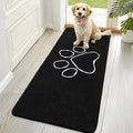 OLANLY Dog Door Mat for Muddy Paws 70x35, Paw Print Design, Absorbs Moisture and Dirt, Absorbent Non-Slip Washable Doormat, Quick Dry Chenille Mud Mat for Dogs, Entry Indoor Entryway Carpet, Black