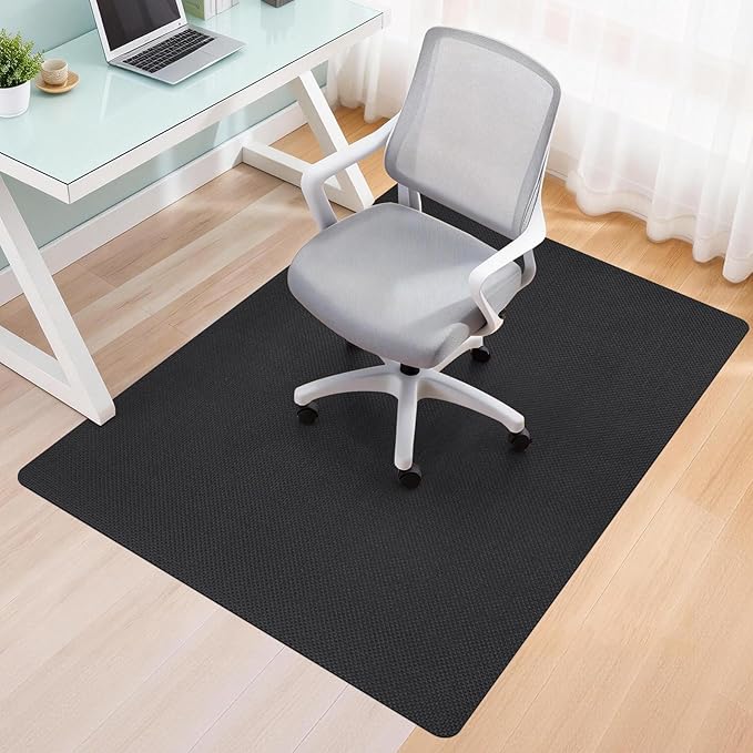 Office Chair Mat for Hard Floors,36"x48" Anti-Slip Waterproof Hardwood Floor Chair Mat,Heavy Duty Floor Protector Rolling Chairs for Home Office(Black)