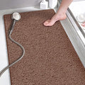 godehone Shower Mats Non Slip Without Suction Cups, PVC Loofah Bathroom Mats, Loofah Mats for Shower and Bathroom, Quick Drying, 15.7× 36 Inch, Brown