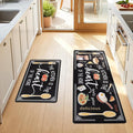 Yamaziot Anti Fatigue Kitchen Rug Set of 2, 20" x 59"+20" x 32"Non-Slip Waterproof Farmhouse Cushioned Comfort Standing Floor Mat for Kitchen, Office, Sink, Laundry