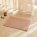 TYUU Waffle Bath Mat, Boho Bathroom Rugs Non Slip Washable Super Absorbent Quick Dry Bath Mat Farmhouse Bathroom Decor, 24"x16" Light Peach