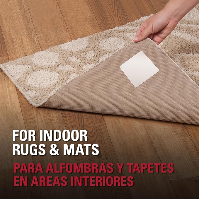 ROBERTS 50-547 Stay N' Place 4 in. x 4 in. Rug Tabs (4-Pack), White