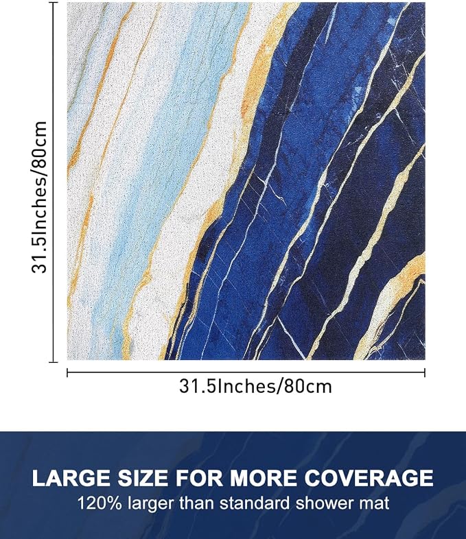 Square Shower Mat, 32x32 Inch Extra Large Non Slip Shower Mats for Inside Shower, Soft PVC Loofah Shower Mat Anti Slip Quick Drying, Shower Stall Mats for Home, Holtel, Bathroom