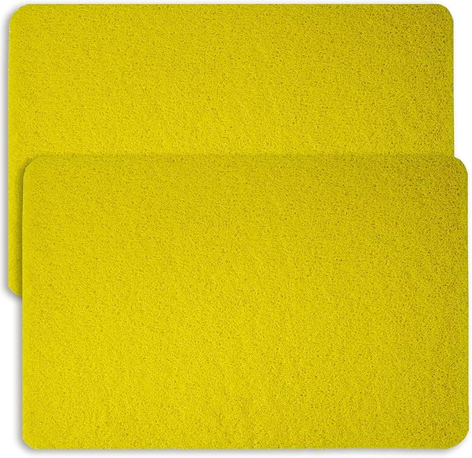 Hargiis Non-Slip Bathtub Mat, 2 Pack Anti Slip Shower Mat, Fast Drying Bathtub Mats, Foot Scrubber Mat, Anti Slip Mat for Tub, Floor, Bathroom, Kitchen, Home, Hotel (Yellow 24"×16"+24"×16")