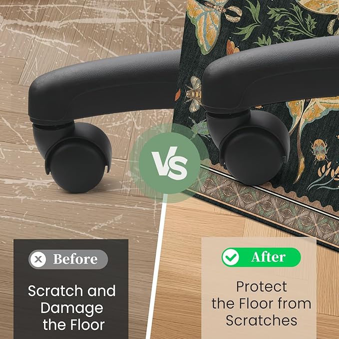 Office Chair Mat for Hardwood Floor & Tile Floor,36"x48"Heavy Duty Desk Chair Mat for Hard Floors, Under Desk Rug for Rolling Computer Chair,Anti Slip,Low Pile Carpet Floor-Colorful Insects