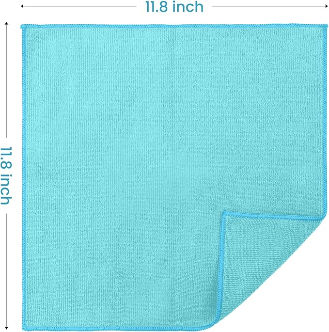 34 Pack Microfiber Cleaning Cloth, 4 Assorted Colors Cleaning Rags for Housekeeping, Colorful Reusable Microfiber Towels for Car, Kitchen, Bathroom and Household Cleaning Supplies, 11.8"X11.8"