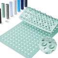 Yimobra Bathtub Mat Non Slip, 34.5"X15.5" Long Shower Mat for Inside Shower, Machine Washable Bath Mat with Drain Holes & Strong Suction Cups, Soft on Feet, Bathroom Essentials, Light Green