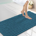 Smiry Bathroom Rugs Mat 47x24, Extra Soft Absorbent Chenille Bath Rugs, Non Slip Rubber Backing Machine Washable Quick Dry Bath Mats for Bathroom Floor, Tub, Shower, Home Accessories, Peacock Blue