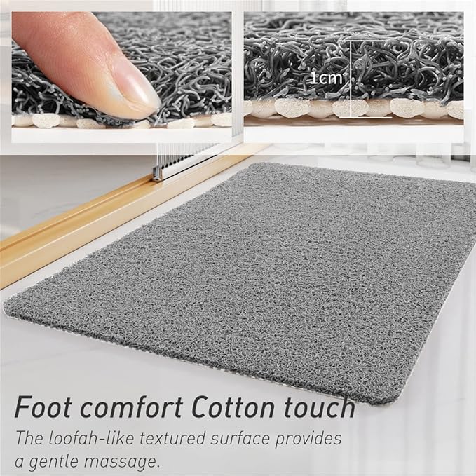 Secure Mat, Non-Slip Bathtub Mat, The Ultimate Non-Slip Bath Mat, Shower Mat Floor Mat for Tub, Shower, Bathroom (Color : Gray, Size : 45x75cm(17.72"x29.53"))