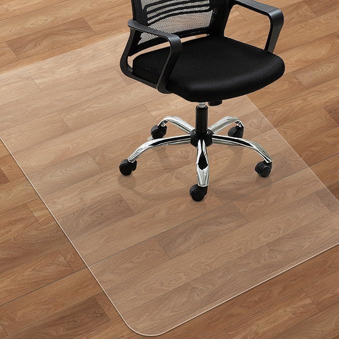 Office Chair Mat for Hard Wood Floors - 30"x48" Heavy Duty Anti-Slip Hardwood Floor Protector Rug - Easy Clean