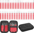 Kikerike Terminal Removal Tool Kit 41 Pcs Depinning Tool Electrical Connector Pin Removal Tool Kit Pin Extractor Tool Set Wire Terminal Release Tool for Automotive Car Household Devices - Red